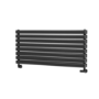 Sorrento Linea Midnight Black Oval Designer Radiator 472x1000mm Double Panel 2952 BTU - Horizontal Bars