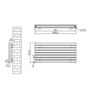 Sorrento Linea Midnight Black Oval Designer Radiator 472x1000mm Double Panel 2952 BTU - Horizontal Bars