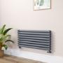 Sorrento Linea Dark Grey Anthracite Oval Designer Radiator 472x1000mm Double Panel 2952 BTU - Horizontal Bars