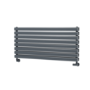 Sorrento Linea Dark Grey Anthracite Oval Designer Radiator 472x1000mm Double Panel 2952 BTU - Horizontal Bars