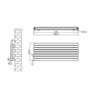Sorrento Linea Midnight Black Oval Designer Radiator 472x1200mm Double Panel 3485 BTU - Horizontal Bars