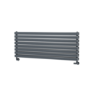 Sorrento Linea Dark Grey Anthracite Oval Designer Radiator 472x1200mm Double Panel 3485 BTU - Horizontal Bars