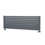 Sorrento Linea Dark Grey Anthracite Oval Designer Radiator 472x1400mm Double Panel 4010 BTU - Horizontal Bars