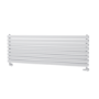 Sorrento Linea White Oval Designer Radiator 472x1400mm Double Panel 4010 BTU - Horizontal Bars