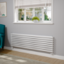 Sorrento Linea White Oval Designer Radiator 472x1600mm Double Panel 4539 BTU - Horizontal Bars