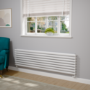 Sorrento Linea White Oval Designer Radiator 472x1800mm Double Panel 5072 BTU - Horizontal Bars