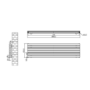 Sorrento Linea White Oval Designer Radiator 472x1800mm Double Panel 5072 BTU - Horizontal Bars