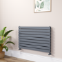 Riace Linea Dark Grey Anthracite Flat Designer Radiator 630x1000mm Double Panel 3727 BTU - Horizontal Bars