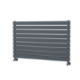 Riace Linea Dark Grey Anthracite Flat Designer Radiator 630x1000mm Double Panel 3727 BTU - Horizontal Bars