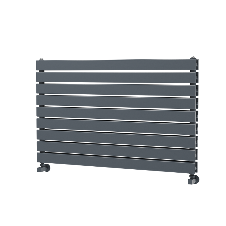 Riace Linea Dark Grey Anthracite Flat Designer Radiator 630x1000mm Double Panel 3727 BTU - Horizontal Bars