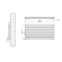 Riace Linea Midnight Black Flat Designer Radiator 630x1200mm Double Panel 4386 BTU - Horizontal Bars
