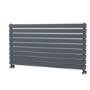 Riace Linea Dark Grey Anthracite Flat Designer Radiator 630x1200mm Double Panel 4386 BTU - Horizontal Bars