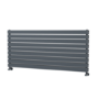 Riace Linea Dark Grey Anthracite Flat Designer Radiator 630x1400mm Double Panel 5027 BTU - Horizontal Bars