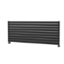 Riace Linea Midnight Black Flat Designer Radiator 630x1600mm Double Panel 5648 BTU - Horizontal Bars