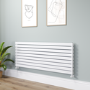 Riace Linea White Flat Designer Radiator 630x1600mm Double Panel 5648 BTU - Horizontal Bars