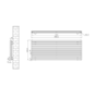 Riace Linea White Flat Designer Radiator 630x1600mm Double Panel 5648 BTU - Horizontal Bars