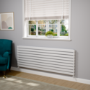 Riace Linea White Flat Designer Radiator 630x1800mm Double Panel 6256 BTU - Horizontal Bars