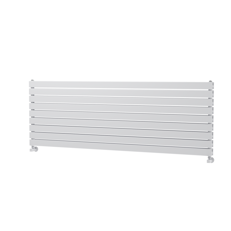 Riace Linea White Flat Designer Radiator 630x1800mm Double Panel 6256 BTU - Horizontal Bars