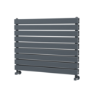 Riace Linea Dark Grey Anthracite Flat Designer Radiator 630x800mm Double Panel 3044 BTU - Horizontal Bars