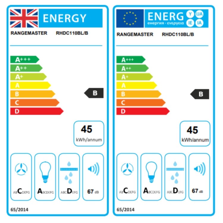 Rangemaster 110cm Chimney Cooker Hood - Black & Brass