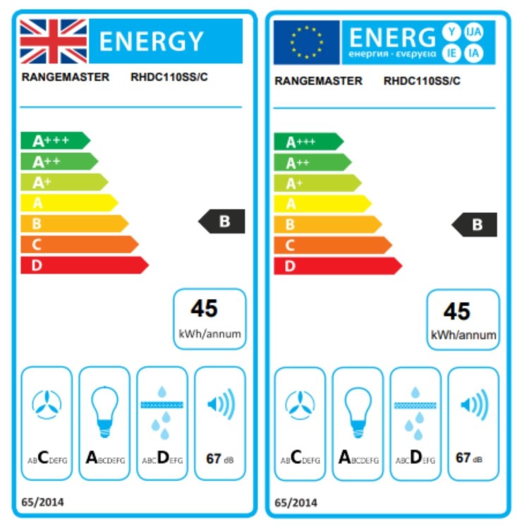 Rangemaster 110cm Chimney Cooker Hood - Stainless Steel & Chrome
