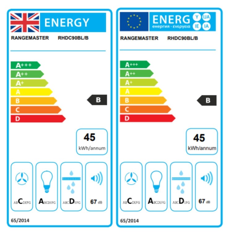Rangemaster 90cm Chimney Cooker Hood - Black & Brass