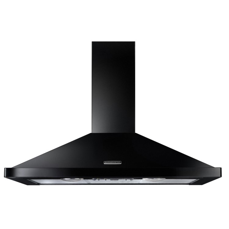 Rangemaster 90cm Chimney Cooker Hood - Black & Chrome