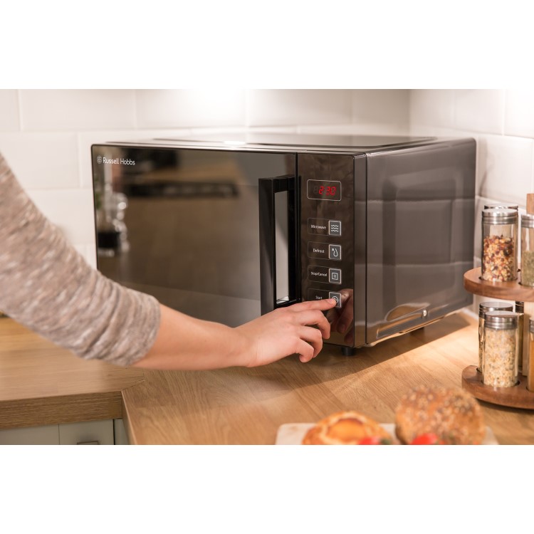 Refurbished Russell Hobbs RHEM2301B 23L 800W Digital Flatbed Microwave Black