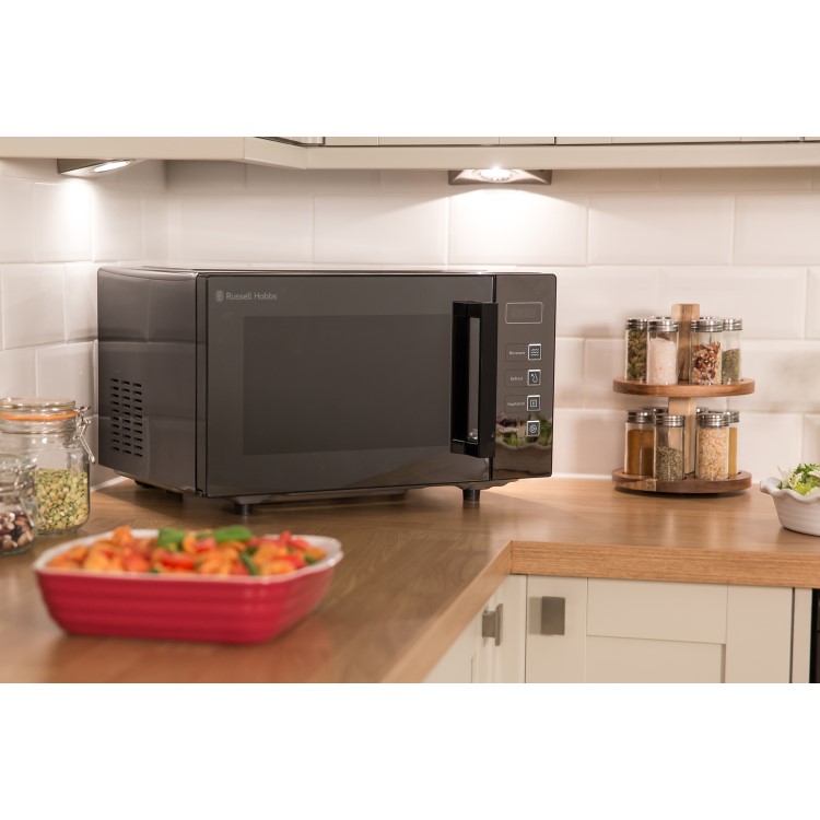 Refurbished Russell Hobbs RHEM2301B 23L 800W Digital Flatbed Microwave Black