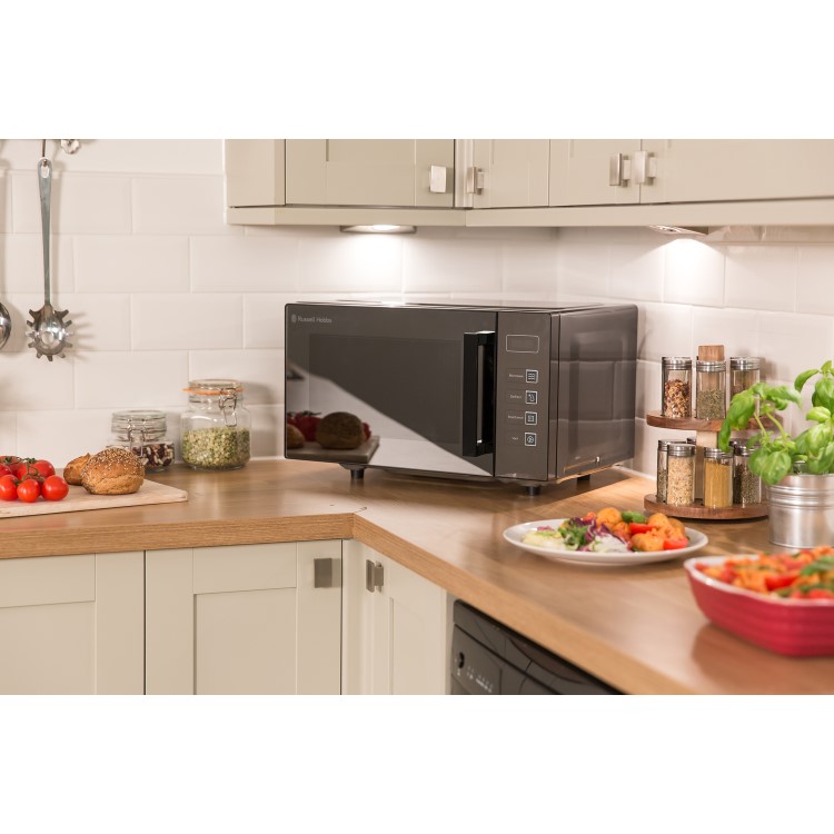Refurbished Russell Hobbs RHEM2301B 23L 800W Digital Flatbed Microwave Black