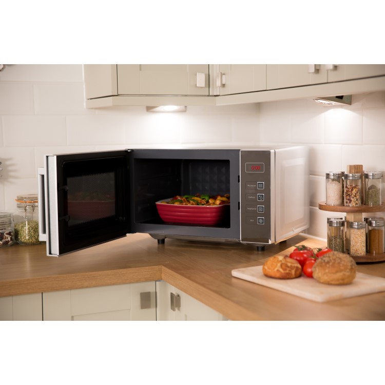 Russell Hobbs Easi 23L Freestanding Solo Flatbed Microwave - Silver