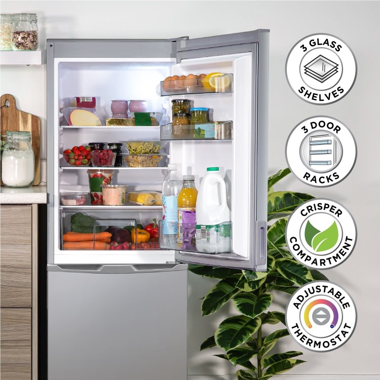 Russell Hobbs 174 Litre 50/50 Freestanding Fridge Freezer - Silver