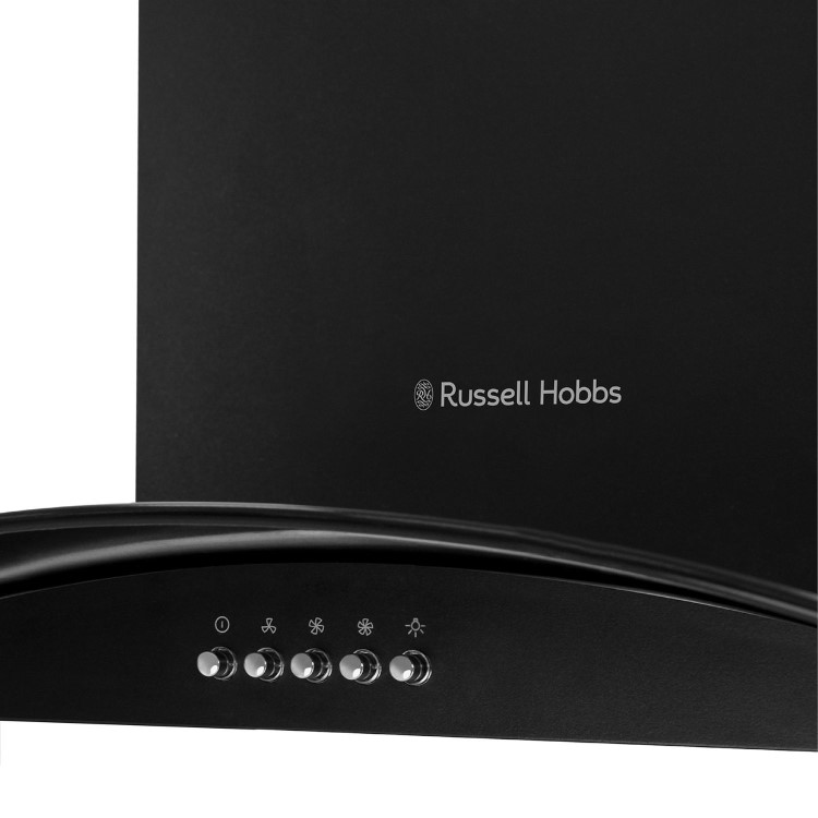 Russell Hobbs 60cm Curved Glass Chimney Cooker Hood - Black