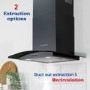 Russell Hobbs 60cm Curved Glass Chimney Cooker Hood - Black