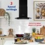 Russell Hobbs 60cm Curved Glass Chimney Cooker Hood - Black