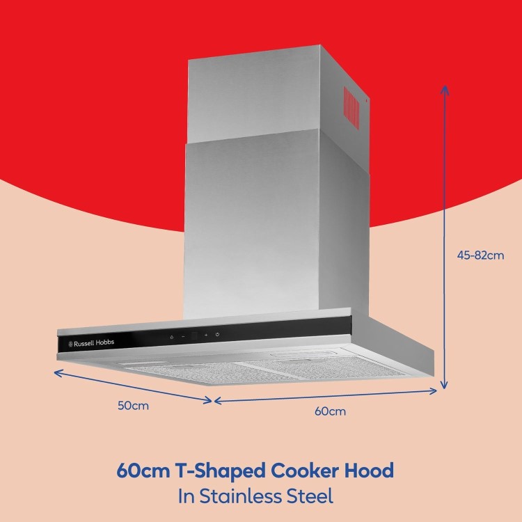 Russell Hobbs 60cm T-Shaped Cooker Hood - Stainless Steel