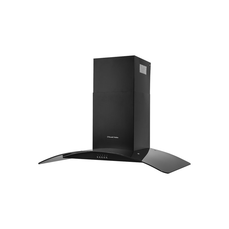 Russell Hobbs RHGCH901B 90cm Wide Glass and Black Chimney Cooker Hoods