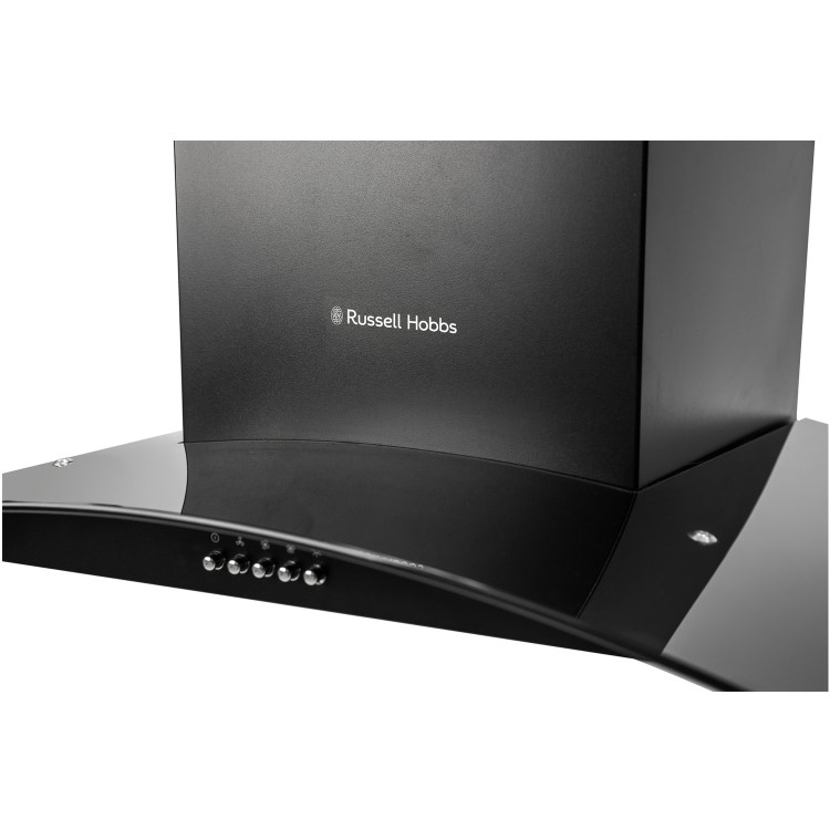 Russell Hobbs RHGCH901B 90cm Wide Glass and Black Chimney Cooker Hoods