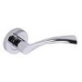 Internal Silver Polished Chrome Bathroom Lever Door Handle with Lock, Latch and Hinges Pack - 75mm Latch - Rhine - XL Joinery