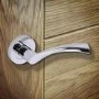 Internal Silver Polished Chrome Lever Door Handle with Latch and Hinges Pack - 75mm Latch - Rhine - XL Joinery