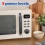 Russell Hobbs StyleVia 20L Freestanding Solo Microwave Oven - Cream