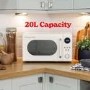 Russell Hobbs Retro 20L Freestanding Solo Microwave - Cream