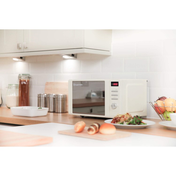 GRADE A1 - Russell Hobbs RHM2064C 20L 800W Freestanding Digital Microwave in Cream