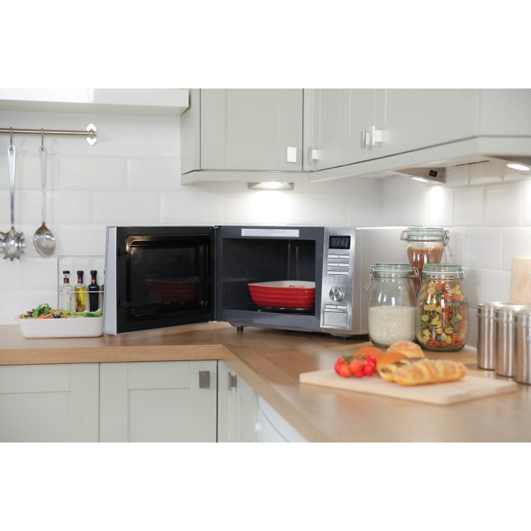 Refurbished Russell Hobbs RHM2563 25L 900W Digital Microwave Oven Stainless Steel