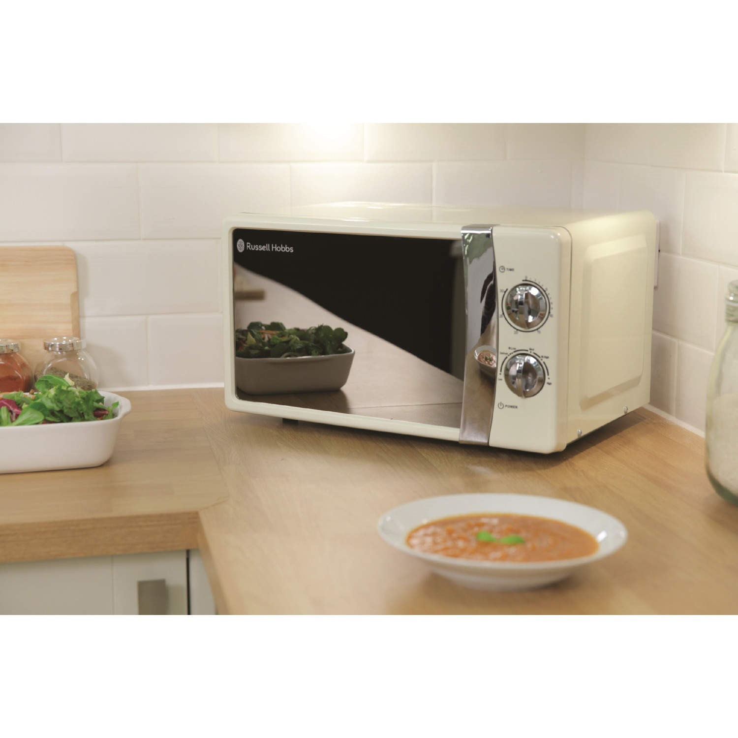 Russell Hobbs Cream Digital Microwave