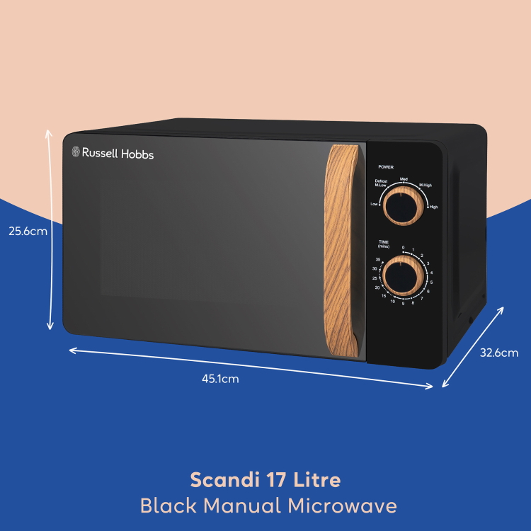 Russell Hobbs 17L Freestanding Solo Microwave - Black