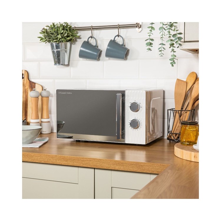 Russell Hobbs RHMM715 Honeycomb Manual Microwave 17L, White