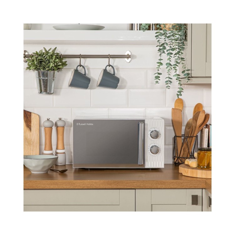 Russell Hobbs RHMM715 Honeycomb Manual Microwave 17L, White