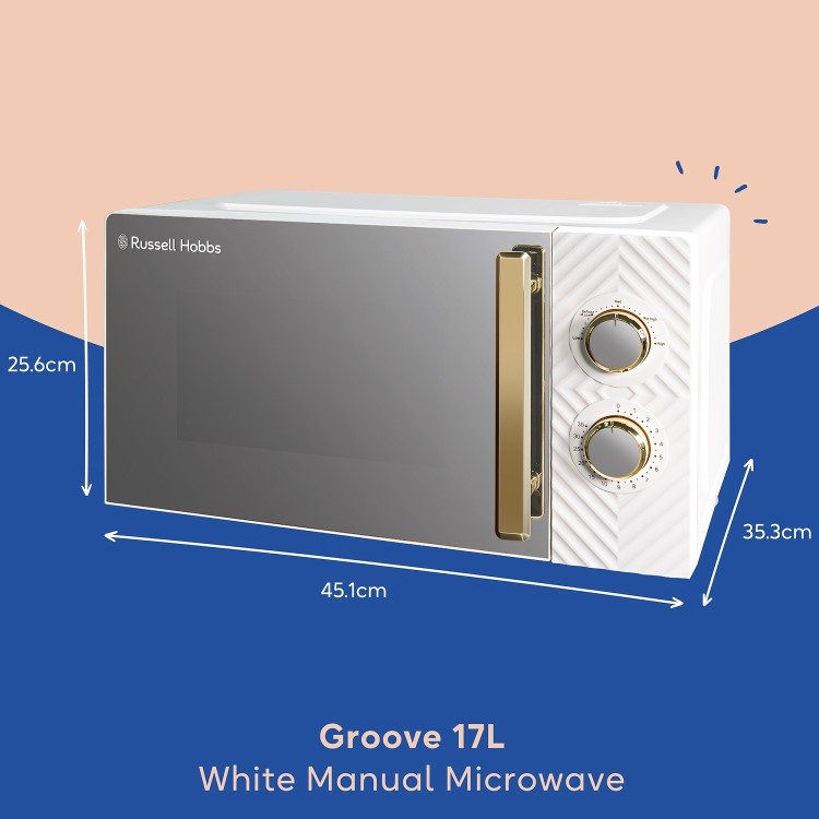 Russell Hobbs Groove RHMM723 17L Compact Freestanding Solo Microwave - White
