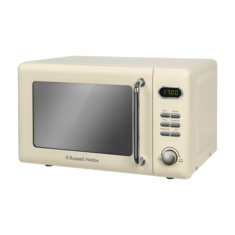Russell Hobbs RHRETMD706C 17L 700W Retro Design Freestanding Digital Microwave in Cream